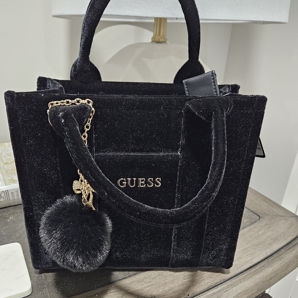 GUESS Black Velvet Women's Bag
